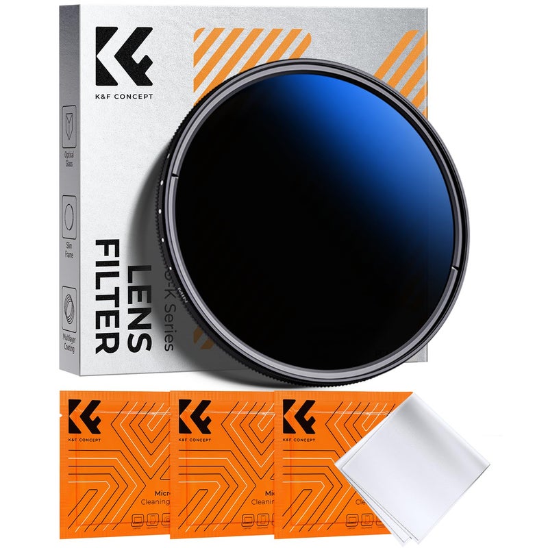 K&F Concept فلتر عدسة متغير ND مقاس 82 مم من K&F CONCEPT ND2-ND400 (1-9 توقفات) مع 18 طبقة متعددة قابل للتعديل من الكثافة المحايدة فلتر عدسة فائق النحافة لكاميرا العدسة (سلسلة K) - Image 1